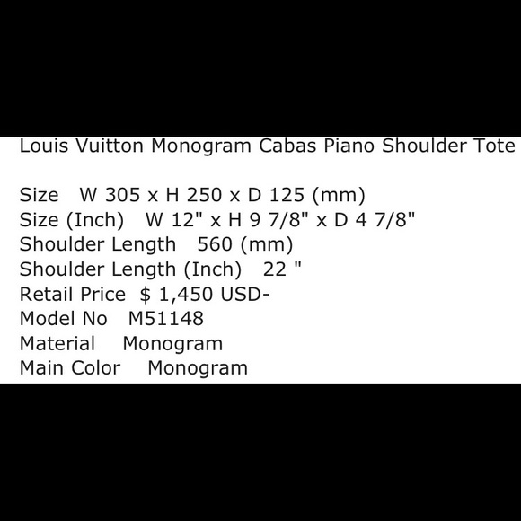 Authentic Louis Vuitton Cabas Piano GM Monogram Tote - Verified– Classic Brown - Picture 6 of 14